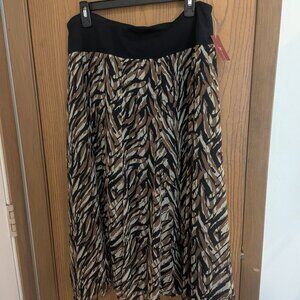 NWT Macy's Modern Nature "Mod Zebra" Print Skirt w/Comfort Stretch Waist Band-16